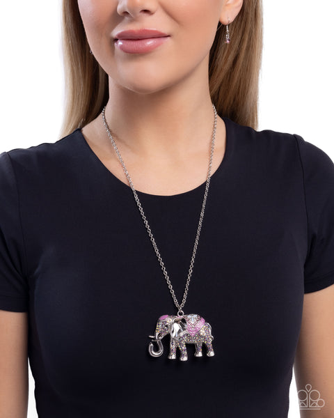 Educated Elephant Purple Necklace