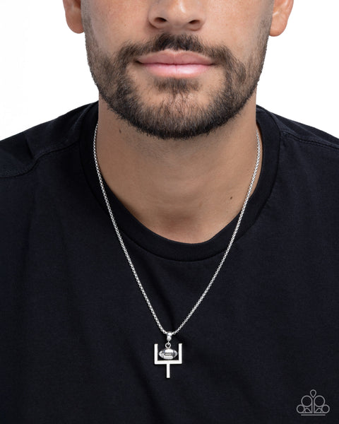 End Zone Edge Silver Necklace
