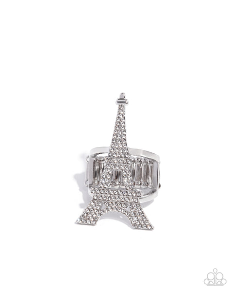 Eiffel Tower Ease White Ring