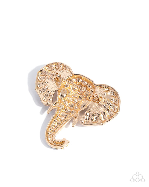 Elephant Empathy Gold Brooch