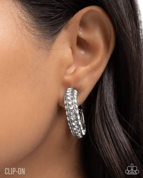 Date Night Debut White Clip On Earring