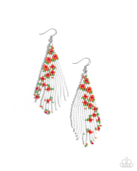 Picturesque Patchwork - Orange Earrings