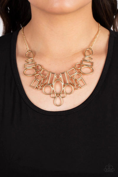 Geometric Grit Gold Necklace