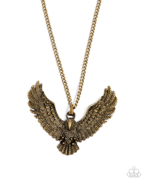 Edgy Eagle Brass Necklace
