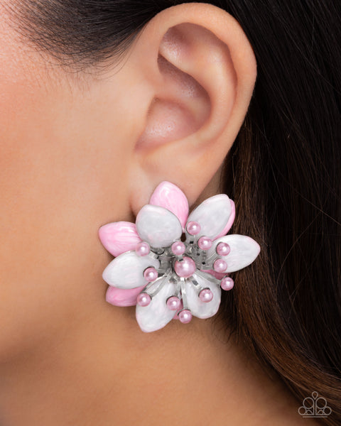 Dimensional Dowry Pink Earrings