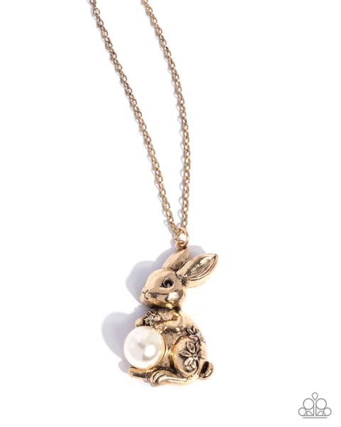 Easter Bunny Gold Necklace
