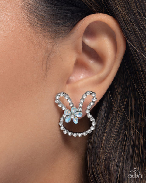 Bunny Backdrop Blue Earring
