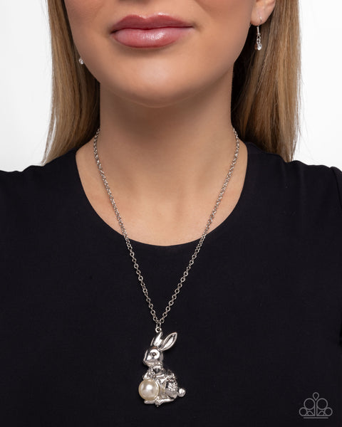 Easter Bunny White Necklace