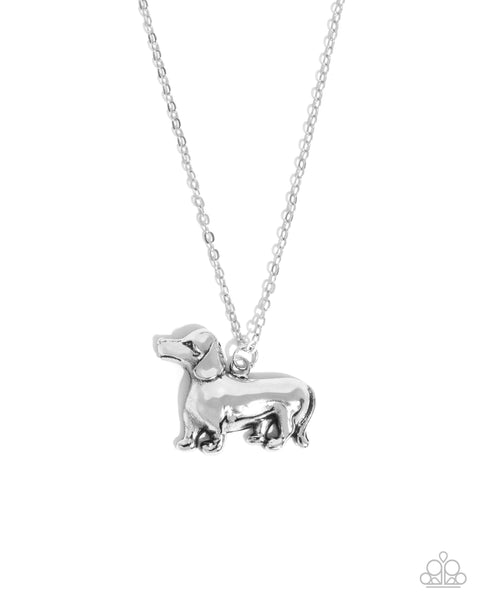 Darling Dachshund Silver Necklace