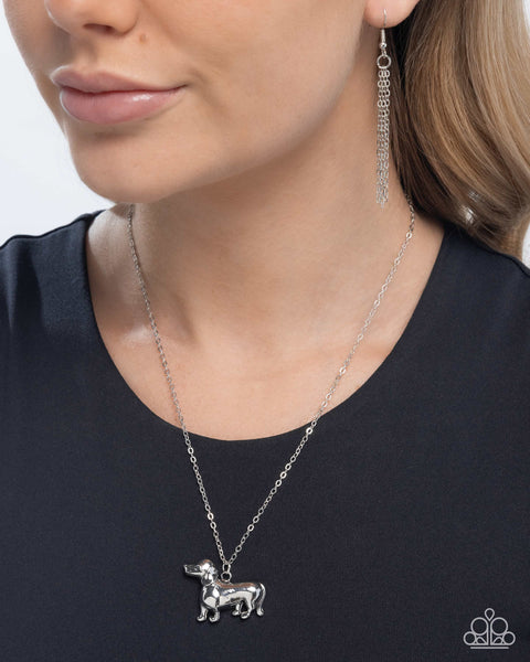 Darling Dachshund Silver Necklace