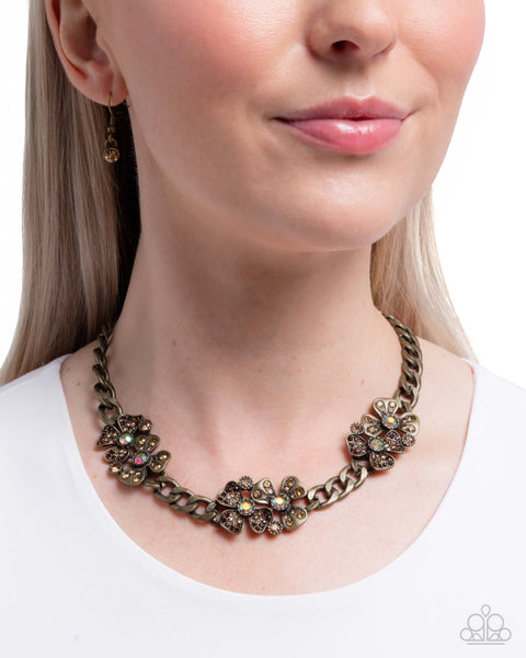 Fairy Florals Brass Necklace