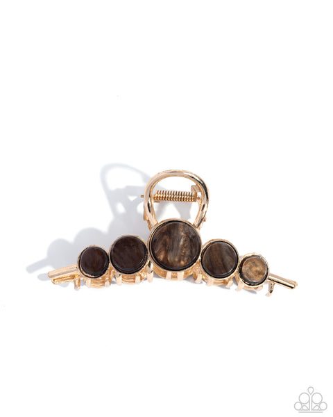 Delightful Discs Brown Hair Clip