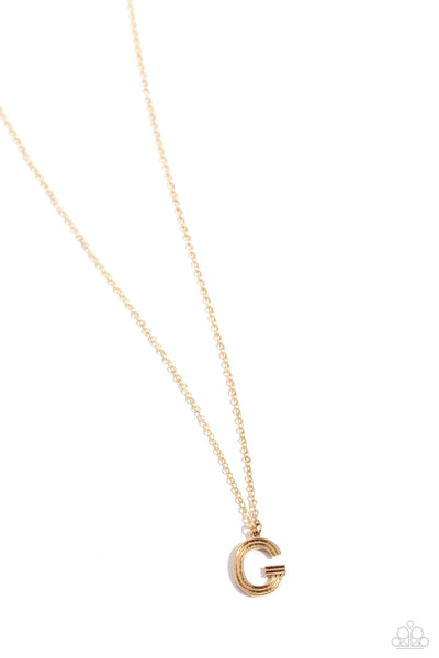 Leave Your Initials - Gold - G Necklace