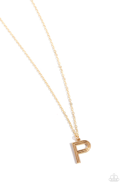 Leave Your Initials - Gold - P Necklace