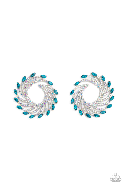 Firework Fanfare - Blue Earrings