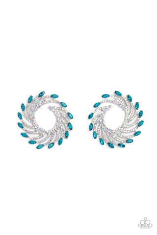 Firework Fanfare - Blue Earrings