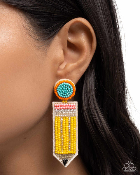 Phenomenal Pencil Yellow Earring