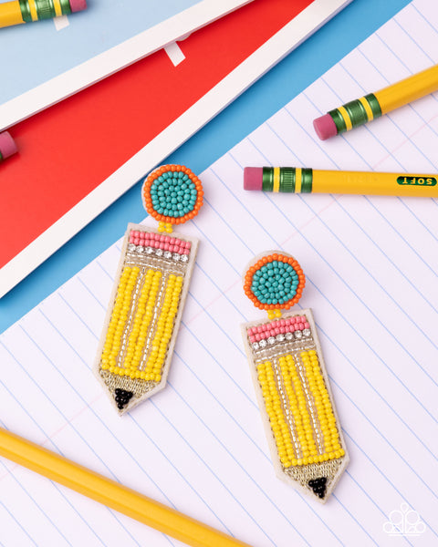 Phenomenal Pencil Yellow Earring