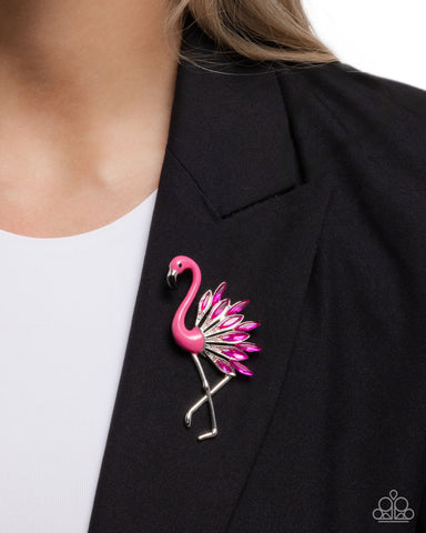 Frenetic Flamingo Pink Brooch