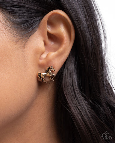 Stallion Selfie Gold Earring