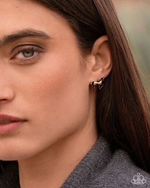 Stallion Selfie Gold Earring