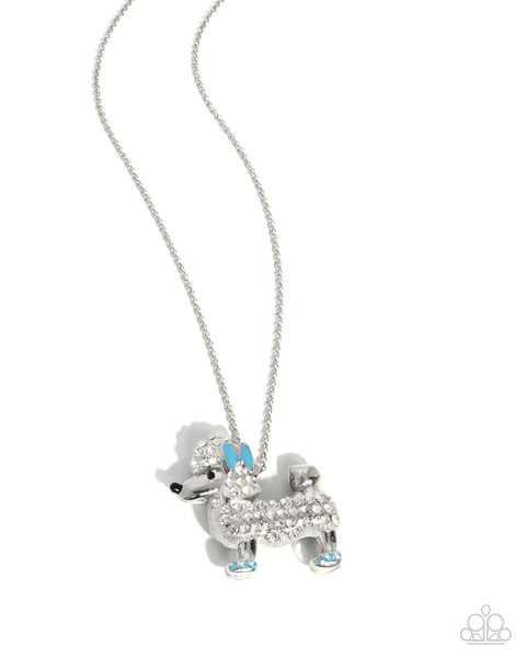 Poodle Pageantry Blue Necklace