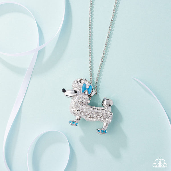 Poodle Pageantry Blue Necklace