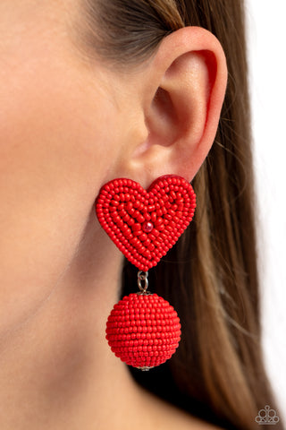 Spherical Sweethearts - Red Earrings