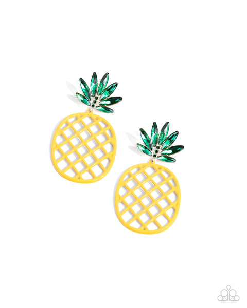 Pineapple Passion Yellow Earring