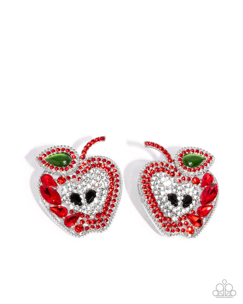 Apple for the Teacher Red Earrings