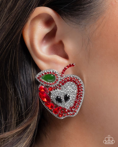 Apple for the Teacher Red Earrings