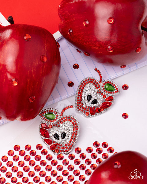 Apple for the Teacher Red Earrings