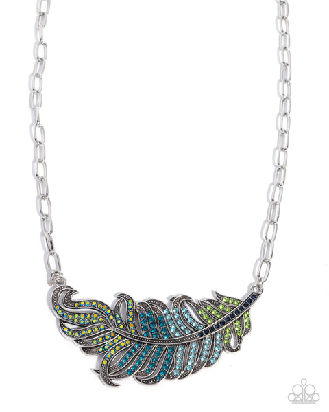 Fancy Feather Blue Necklace
