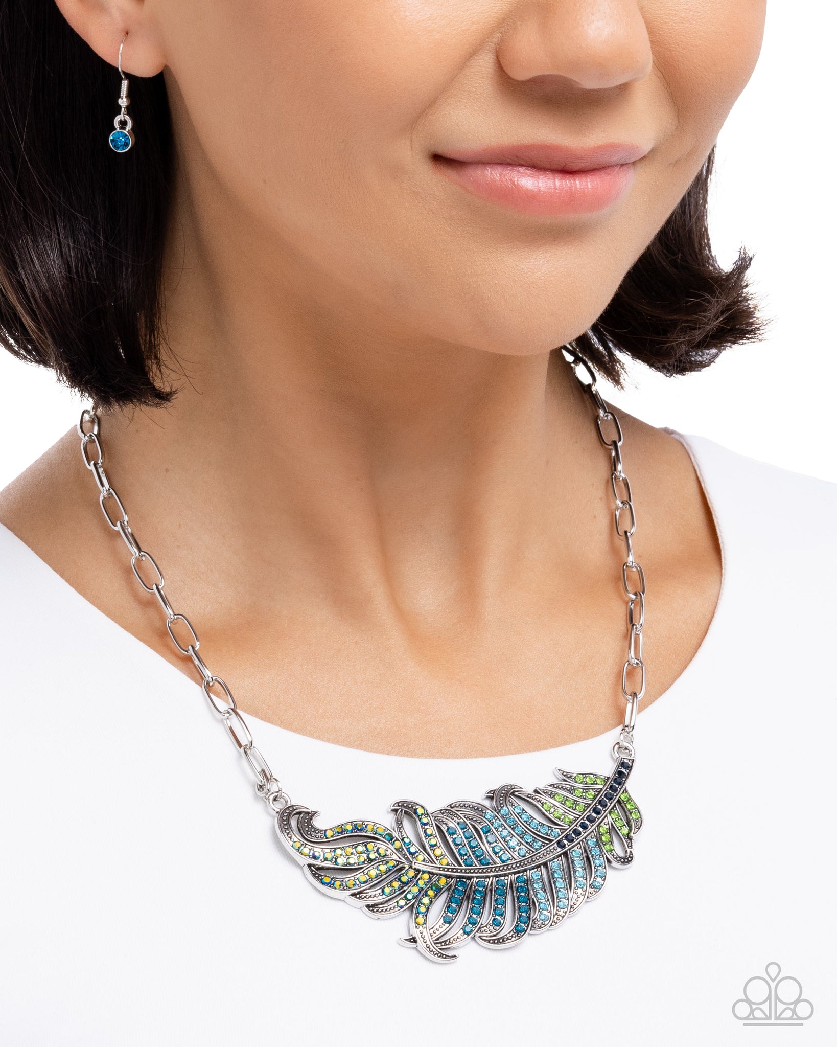Fancy Feather Blue Necklace
