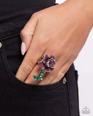 Boutonniere Bling Purple Ring