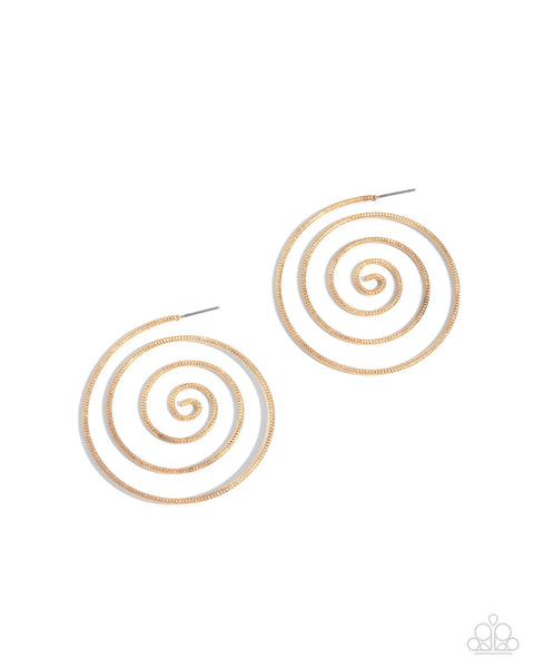 Seize the Spiral Gold Earrings