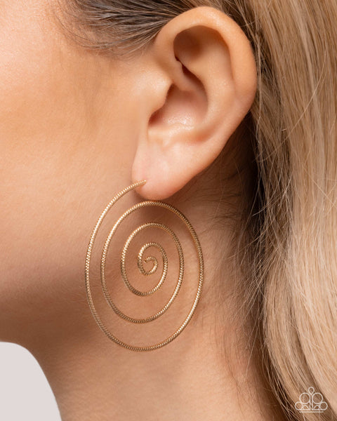 Seize the Spiral Gold Earrings