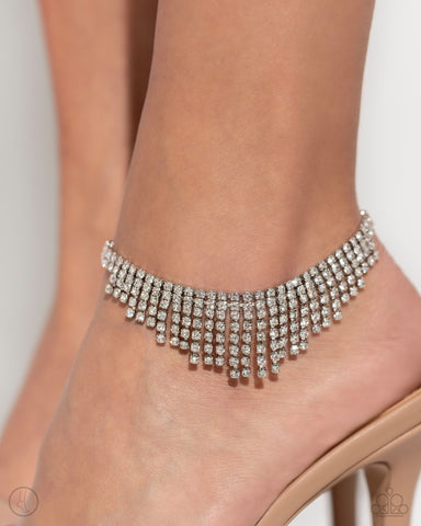 Curtain Confidence White Anklet