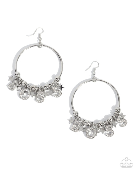 Boss Level White Earring