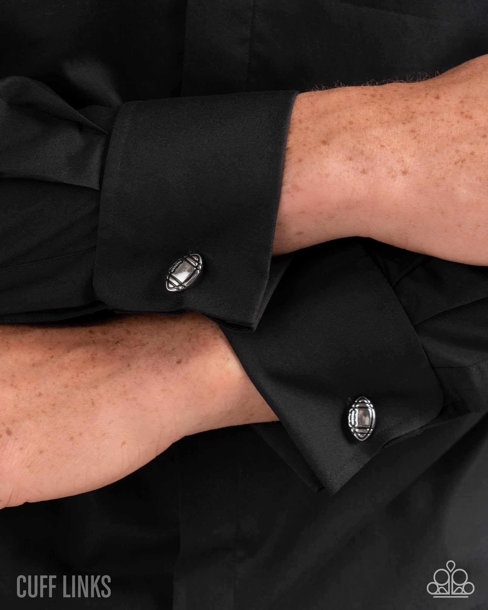 Football Framework Silver Cuff Links