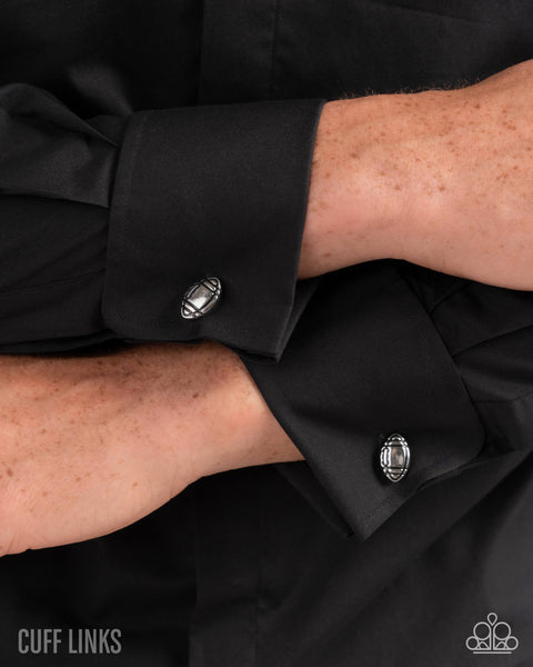 Football Framework Silver Cuff Links