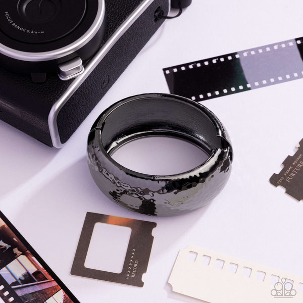 Hammered Hassle Black Bracelet