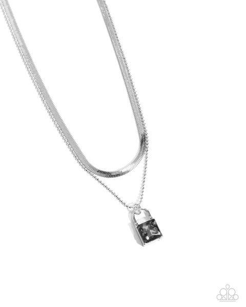 Padlock Possession - Silver Necklace