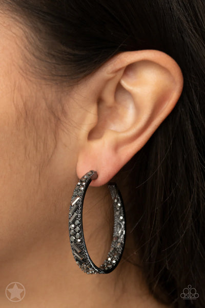 GLITZY By Association - Black Earrings