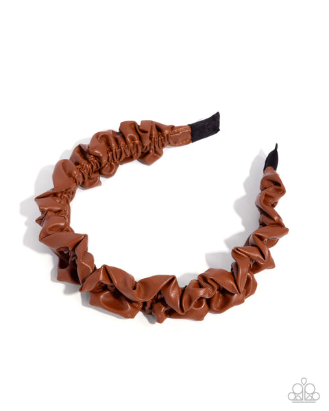 Ruffled Rebel Brown Headband