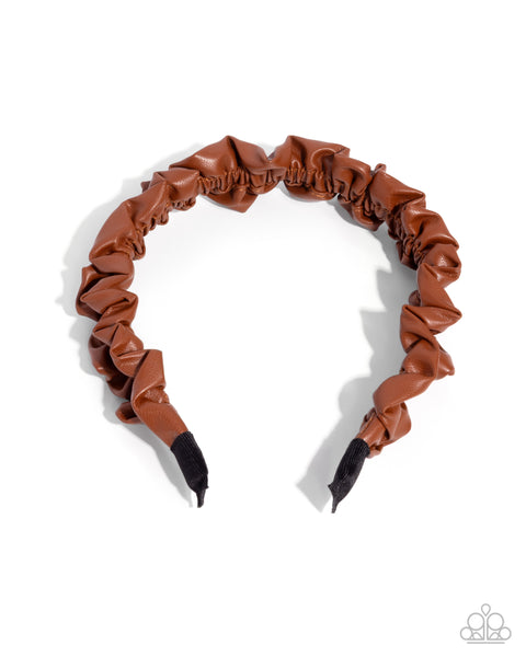 Ruffled Rebel Brown Headband