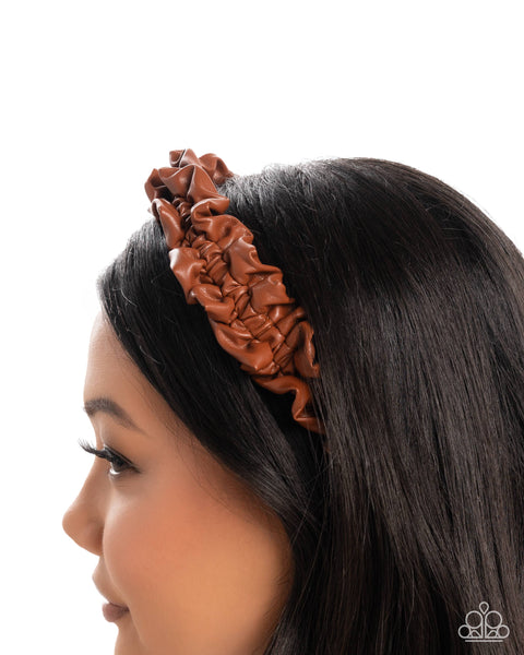 Ruffled Rebel Brown Headband