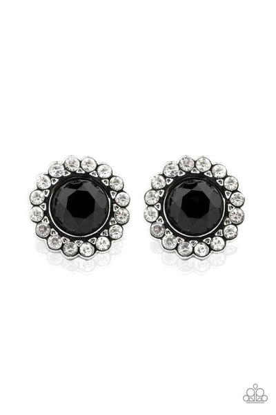 Floral Glow - Black Earrings