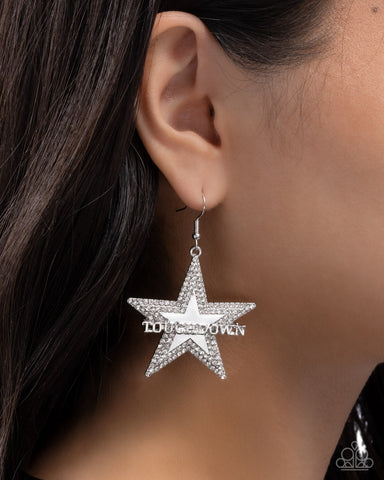 Touchdown Tribute White Earring