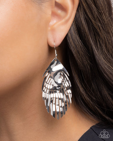 Acutely Abstract Silver Earring